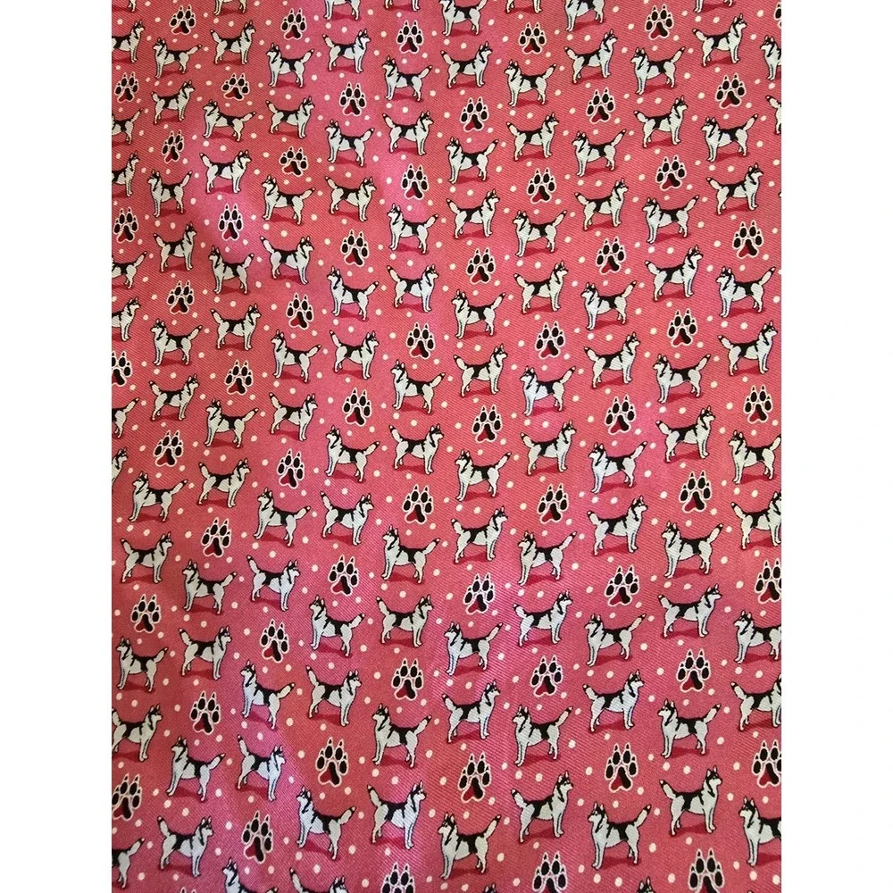 Vineyard Vines Scarf Husky Dog Print Red Square
